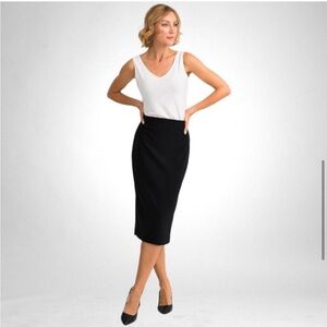 Joseph Ribkoff Black High-Waist Pull On Pencil Skirt Size 2